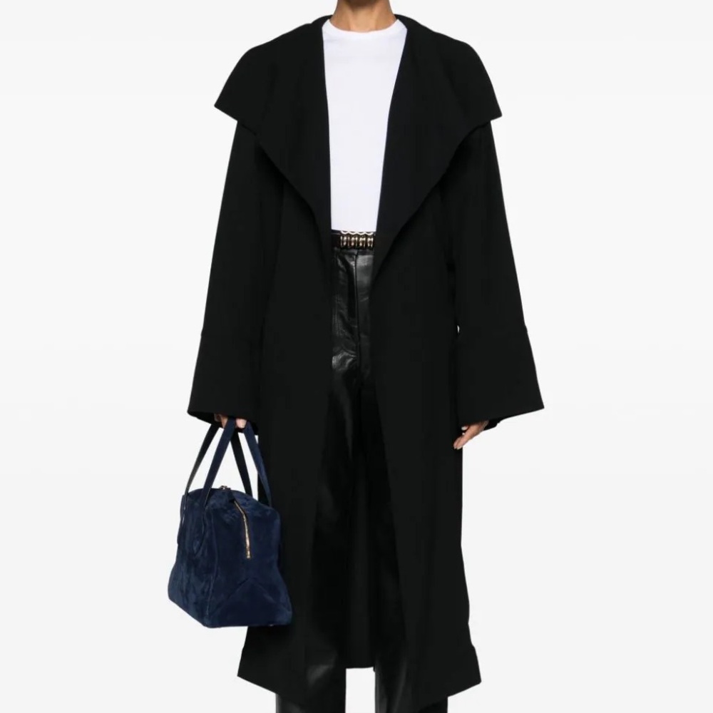 Toteme Black Signature Twill Coat - trench smock